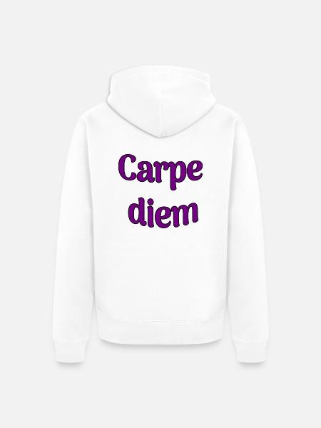 Carpe diem - Unisex Premium Organic Zip Hoodie - white