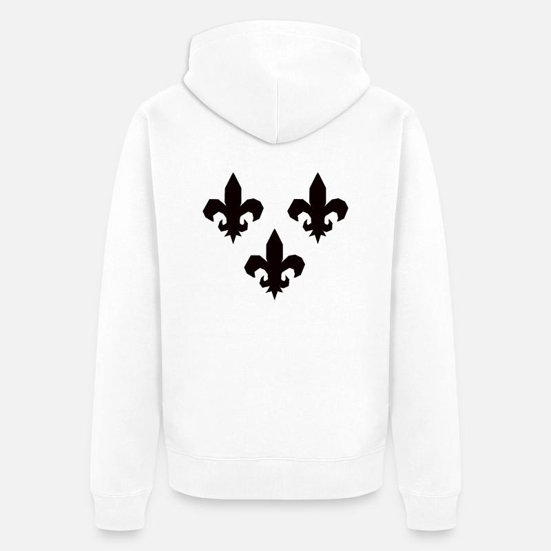 Fleurs de lys - Veste à capuche bio Premium Unisexe - blanc