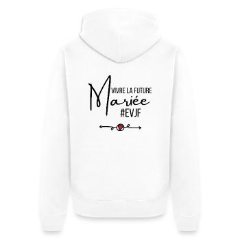 Vivre la future mariée - Veste à capuche bio Premium Unisexe - blanc - Dos - Thijin (182cm)