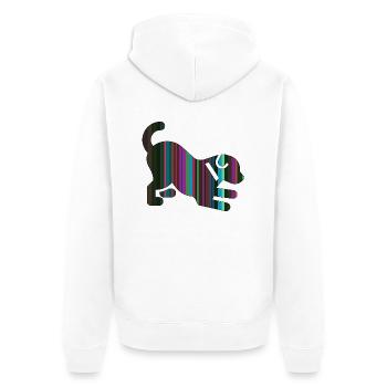 Welpe - Unisex Premium Bio Zip Hoodie - Weiß - Hinten - Thijin (182cm)
