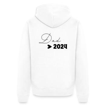 Dad 2024 - Unisex Premium Bio Zip Hoodie - Weiß - Hinten - Thijin (182cm)