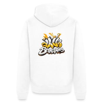 Bananen, Graffiti-Text - Unisex Premium Bio Zip Hoodie - Weiß - Hinten - Thijin (182cm)