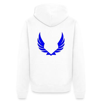 Flügel Zweifarbig Wappen Piktogramm Vektor - Unisex Premium Bio Zip Hoodie - Weiß - Hinten - Thijin (182cm)