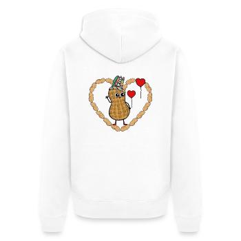 Peanut Heartfelt Birthday Gift Congratulate - Unisex Premium Organic Zip Hoodie - white - Back - Thijin (182cm)