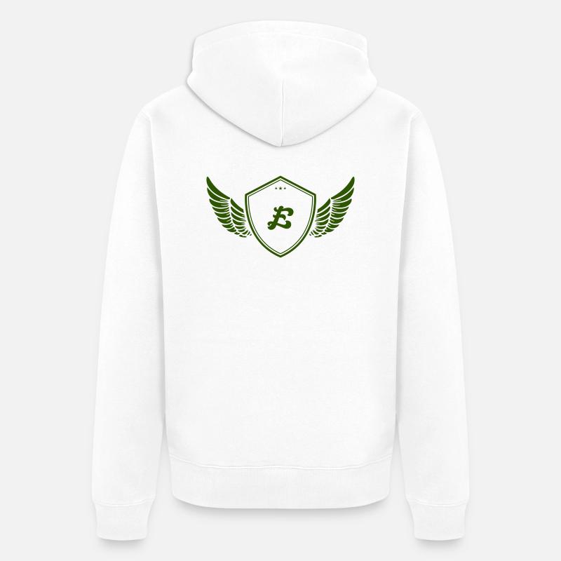 wappen e - Unisex Premium Bio Zip Hoodie - Weiß