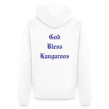 Que Dieu bénisse les kangourous - Veste à capuche bio Premium Unisexe - blanc - Dos - Thijin (182cm)