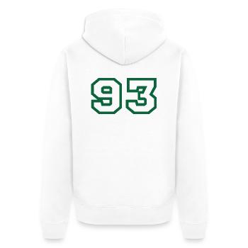 Numéro 93 sport - Veste à capuche bio Premium Unisexe - blanc - Dos - Thijin (182cm)