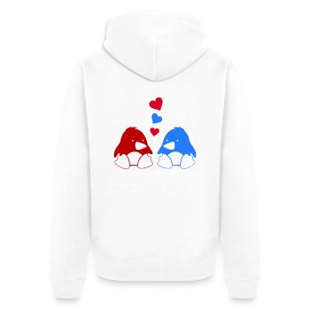 Pingouins amoureux 002 - Veste à capuche bio Premium Unisexe - blanc - Dos - Thijin (182cm)