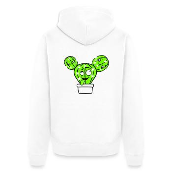 Cactus Cactus Visage Épineux Drôle Grimace - Veste à capuche bio Premium Unisexe - blanc - Dos - Thijin (182cm)