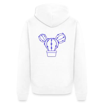 Small Cactus Spines Desert Cacti Flower Pot - Unisex Premium Organic Zip Hoodie - white - Back - Thijin (182cm)