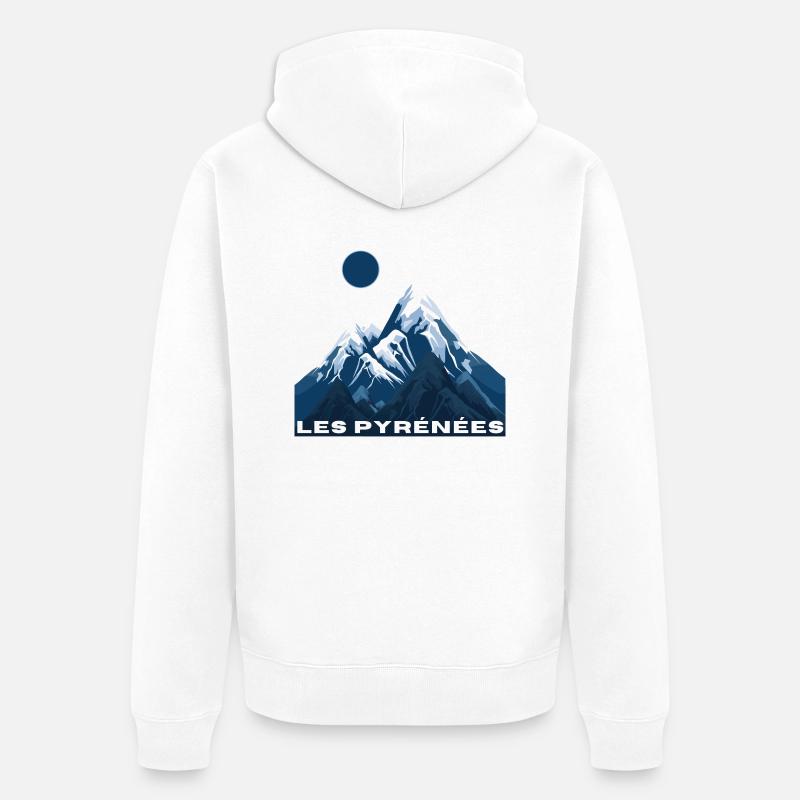 Les Pyrénées - idée cadeau - Veste à capuche bio Premium Unisexe - blanc