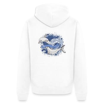 Delphine - Unisex Premium Bio Zip Hoodie - Weiß - Hinten - Thijin (182cm)