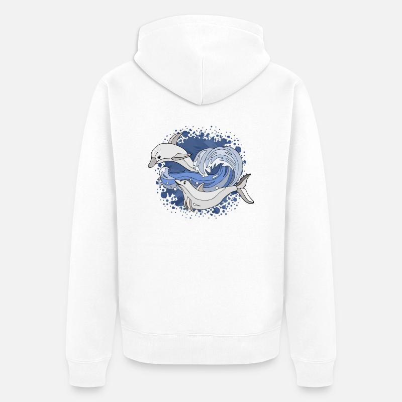Dauphins - Veste à capuche bio Premium Unisexe - blanc