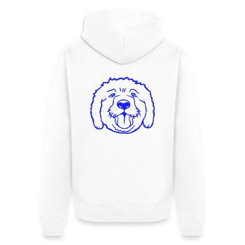 Cher chien tire la langue joyeusement - Veste à capuche bio Premium Unisexe - blanc - Dos - Thijin (182cm)
