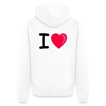 I heart - Unisex Premium Organic Zip Hoodie - white - Back - Thijin (182cm)