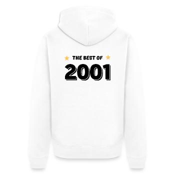 Das Beste des Jahres 2001 - Unisex Premium Bio Zip Hoodie - Weiß - Hinten - Thijin (182cm)
