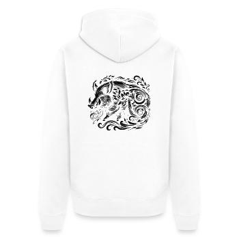 Sanglier - Veste à capuche bio Premium Unisexe - blanc - Dos - Thijin (182cm)