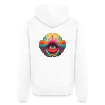 "See How The Brain Smells" - Unisex Premium Organic Zip Hoodie - white - Back - Thijin (182cm)