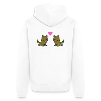 Amour comique de chien - Veste à capuche bio Premium Unisexe - blanc - Dos - Thijin (182cm)
