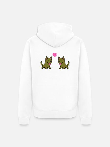 hund comic liebe - Unisex Premium Bio Zip Hoodie - Weiß