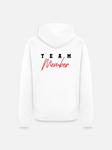 Team Member 01 - Unisex Premium Organic Zip Hoodie - white