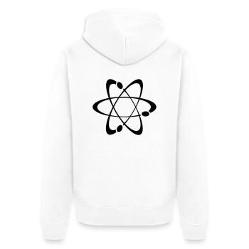 Atom - Unisex Premium Bio Zip Hoodie - Weiß - Hinten - Thijin (182cm)