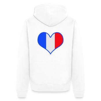 frankreich france - Unisex Premium Bio Zip Hoodie - Weiß - Hinten - Thijin (182cm)