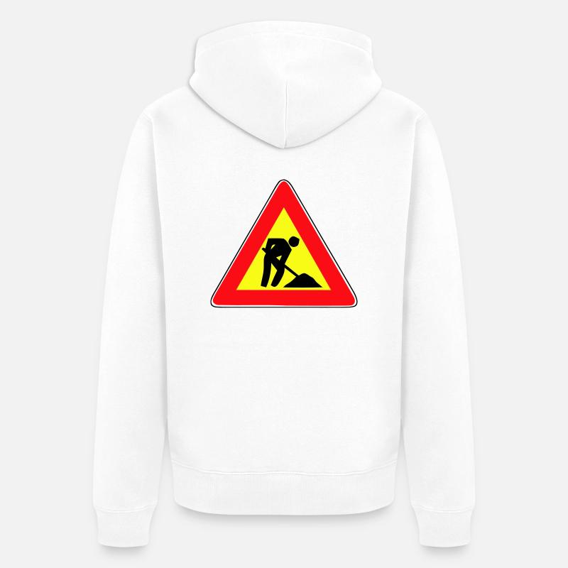 men at work - Unisex Premium Bio Zip Hoodie - Weiß