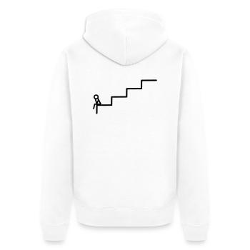 Die Treppe - Unisex Premium Bio Zip Hoodie - Weiß - Hinten - Thijin (182cm)