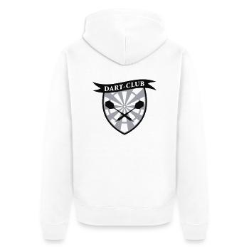 Dart Club 2 - zweifarbig - Unisex Premium Bio Zip Hoodie - Weiß - Hinten - Thijin (182cm)