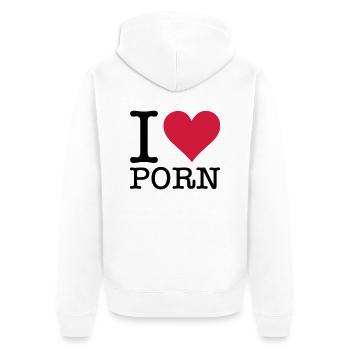 I love porn! - Veste à capuche bio Premium Unisexe - blanc - Dos - Thijin (182cm)