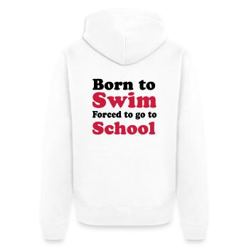 Schwimmen - Unisex Premium Bio Zip Hoodie - Weiß - Hinten - Thijin (182cm)