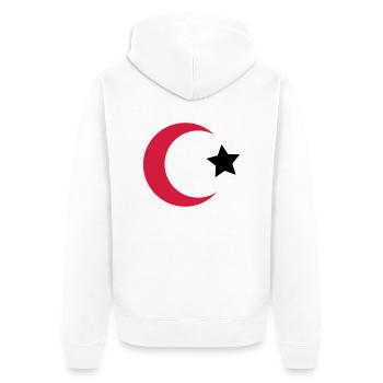 türkei - Unisex Premium Bio Zip Hoodie - Weiß - Hinten - Thijin (182cm)
