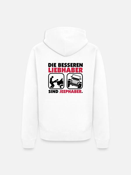 Ohne Worte. - Unisex Premium Bio Zip Hoodie - Weiß