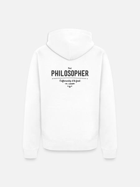 Bester Philosoph - Handwerkskunst vom Feinsten - Premium økologisk unisex-hættejakke - hvid