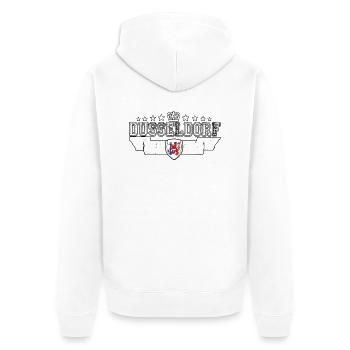 Düsseldorf - Unisex Premium Bio Zip Hoodie - Weiß - Hinten - Thijin (182cm)