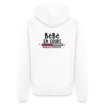 bébé en cours(veuillez patienter) - Veste à capuche bio Premium Unisexe - blanc - Dos - Thijin (182cm)