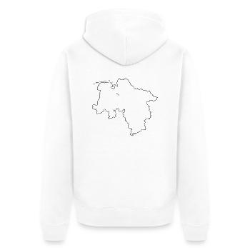 Umriss Niedersachsen - Unisex Premium Bio Zip Hoodie - Weiß - Hinten - Thijin (182cm)