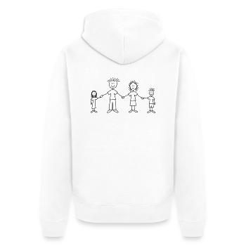 family_1c - Unisex Premium Bio Zip Hoodie - Weiß - Hinten - Thijin (182cm)