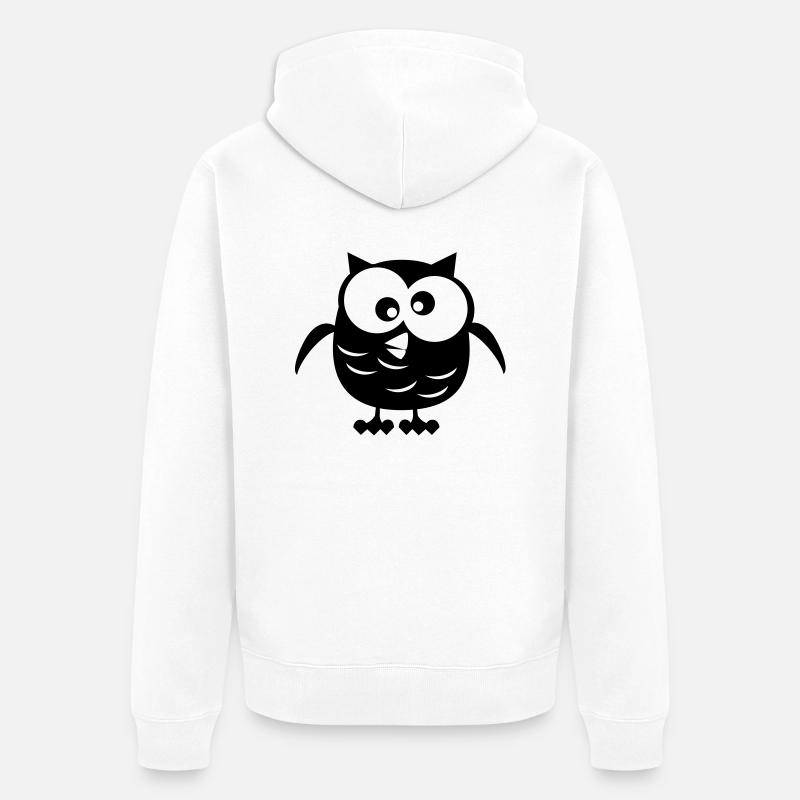 Eule - Unisex Premium Bio Zip Hoodie - Weiß