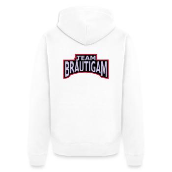 Junggesellenabschied Team Bräutigam - Unisex Premium Bio Zip Hoodie - Weiß - Hinten - Thijin (182cm)