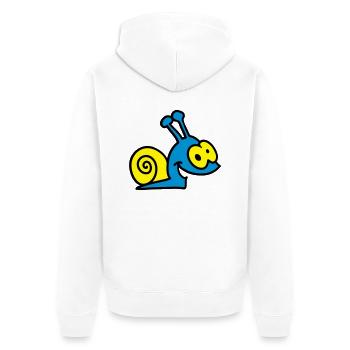 lustige Schnecke - 3 - Unisex Premium Bio Zip Hoodie - Weiß - Hinten - Thijin (182cm)