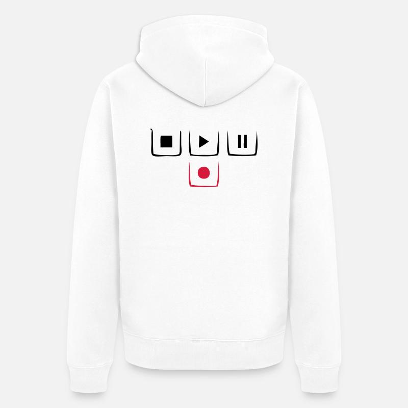 stop play pause rec - Veste à capuche bio Premium Unisexe - blanc