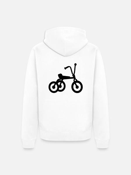 Dreirad Kind - Unisex Premium Bio Zip Hoodie - Weiß
