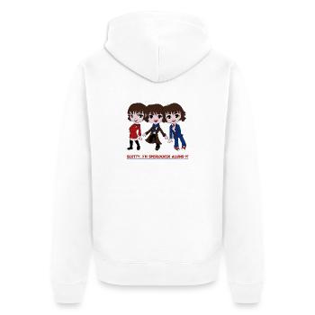 Sotty, I'm Sherlocked! Allons-y! - Unisex Premium Bio Zip Hoodie - Weiß - Hinten - Thijin (182cm)