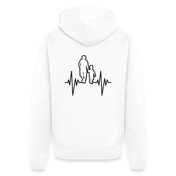 Le pouls de papa et de son fils - Veste à capuche bio Premium Unisexe - blanc - Dos - Thijin (182cm)