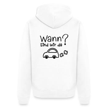 Reise-Shirt - Unisex Premium Bio Zip Hoodie - Weiß - Hinten - Thijin (182cm)