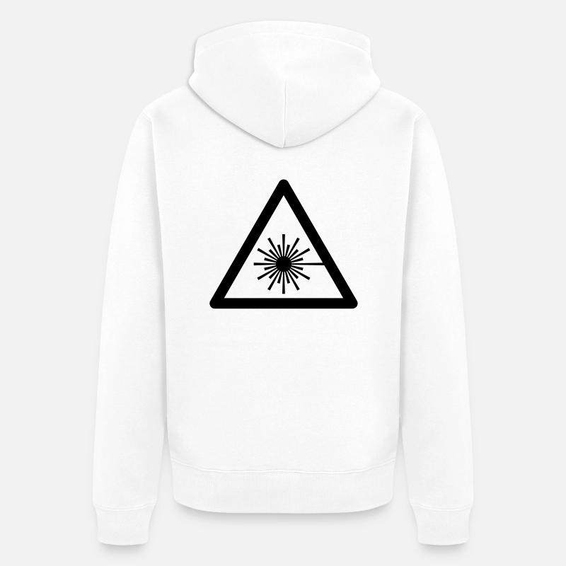 Symbole de danger - Laser Light - Veste à capuche bio Premium Unisexe - blanc