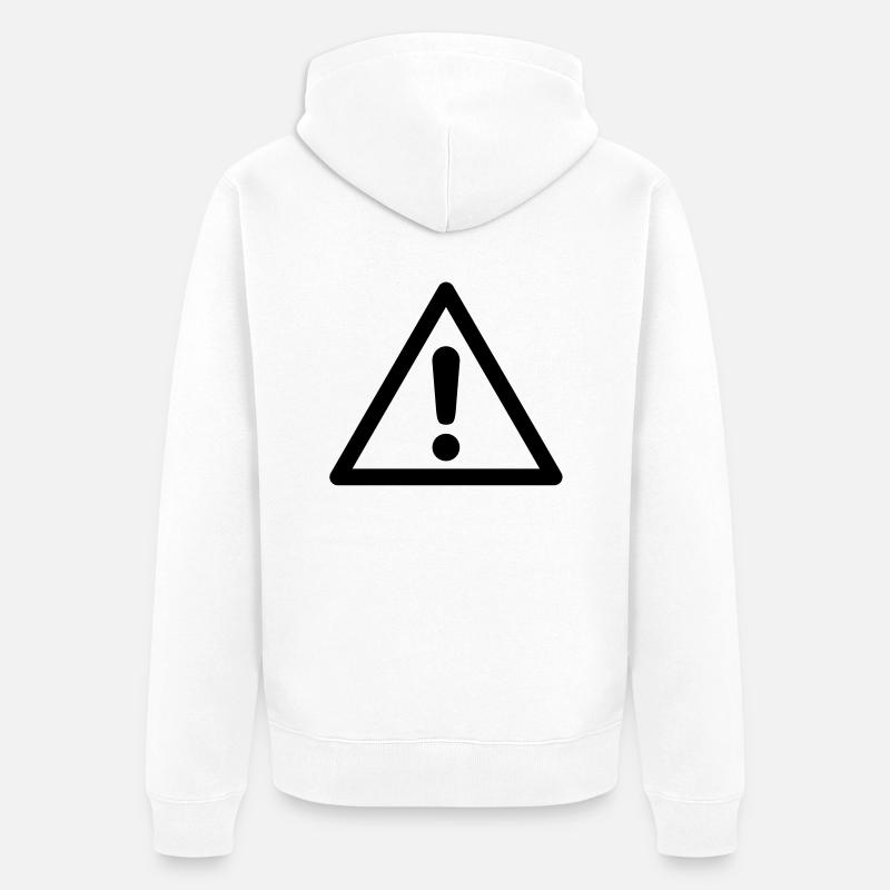 Symbole de danger - Danger général - Veste à capuche bio Premium Unisexe - blanc