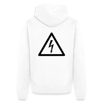 Symbole de danger - à haute tension - Veste à capuche bio Premium Unisexe - blanc - Dos - Thijin (182cm)